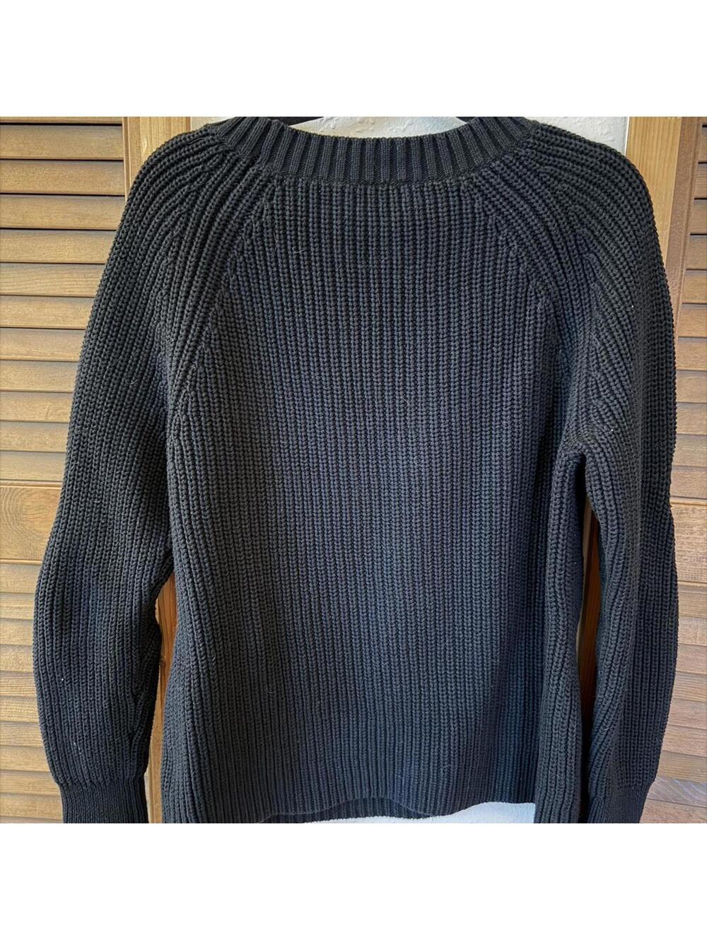 Gap black ribbed knit 100% cotton sweater - Picture 3 of 8